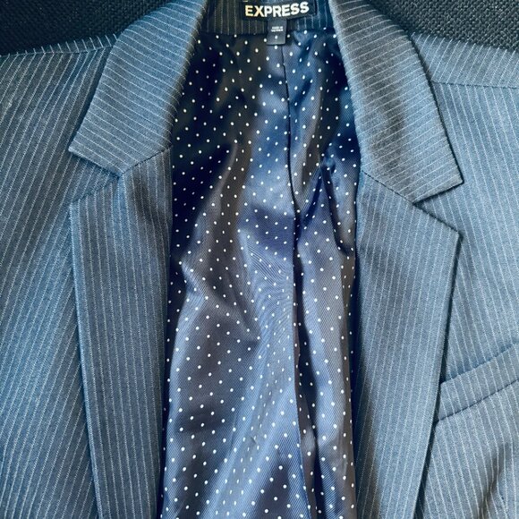 Express Navy Pinstripe Blazer 6 - Picture 4 of 7